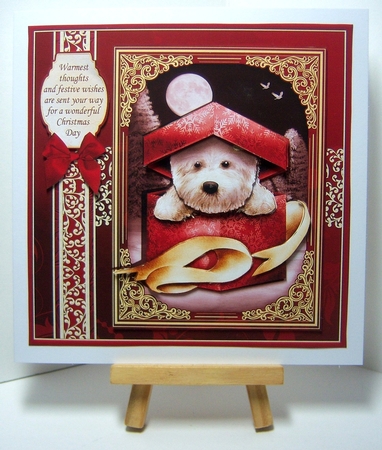 WESTIE CHRISTMAS GIFT 7.5 Quick Layer Card or Decoupage Kit by Katie Silver