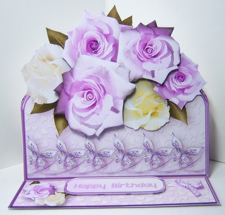 Roses and Butterflies - Easel Card Mini Kit by Katie Silver
