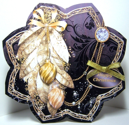 Golden Christmas - Petal Shaped Card Mini Kit by Katie Silver