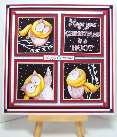 CHRISTMAS OWL SQUARES 7.5 Quick Layer Card & Insert Mini Kit by Katie Silver