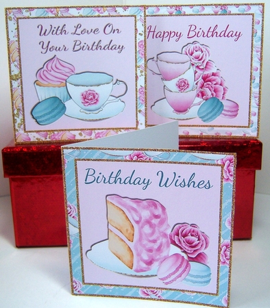 Afternoon Tea Mini Birthday Cards by Katie Silver