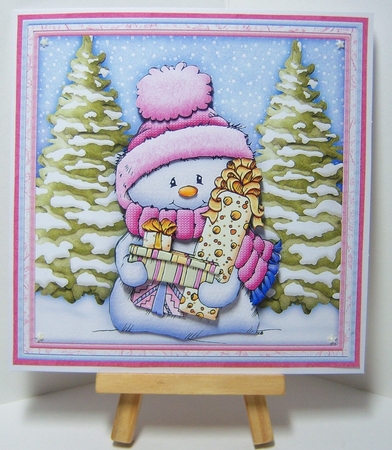FROSTY SNOWMAN 7.5 Christmas Decoupage & Insert Mini Kit by Katie Silver