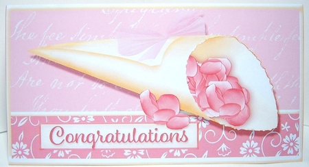 Soft Pastel Wedding Rose Confetti Wallet - Pocket for Gift Vouchers or Money by Katie Silver