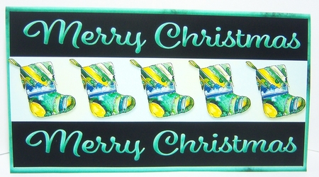 Merry Christmas Stocking, Pocket/Wallet/Envelope for Gift Vouchers & Money by Katie Silver