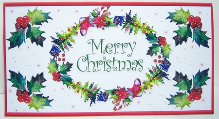 Holly Christmas Pocket/Wallet/Envelope for Gift Vouchers & Money by Katie Silver