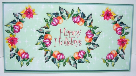 Holly Christmas Green Pocket/Wallet/Envelope for Gift Vouchers & Money by Katie Silver