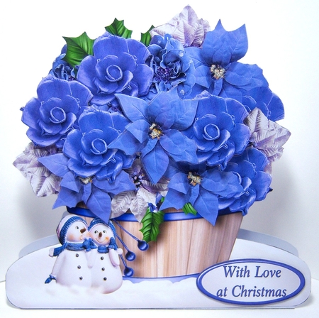 Blue Christmas Posy - Flower Barrel Card Mini Kit by Katie Silver