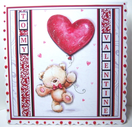 BEAR WITH HEART BALLOON 7.5 Decoupage Easy Cut Words & Alphabet Mini Kit by Katie Silver