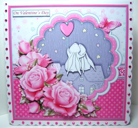SOME BUNNY LOVES YOU 7.5 Decoupage & Insert Kit All Occasions by Katie Silver