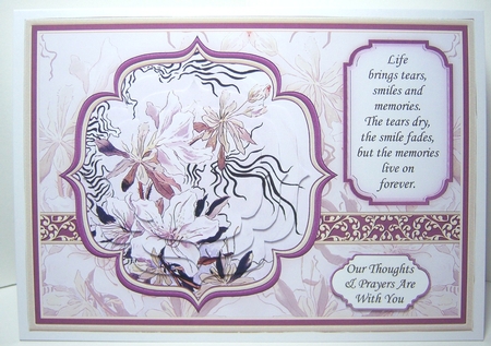 SYMPATHY LILIES A5 Card Topper & Pyramage  by Katie Silver