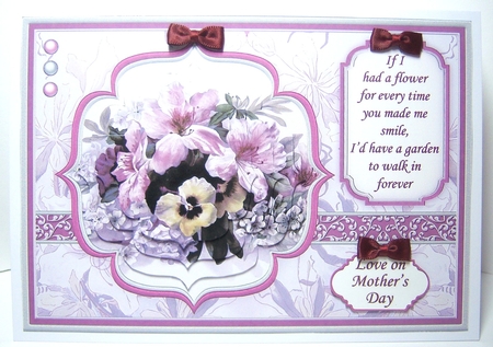 LILIES & PANSIES SPRAY A5 Card Topper & Pyramage  by Katie Silver