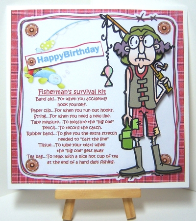 8x8 Gus the fisherman has a survival kit mini kit by Katie Silver