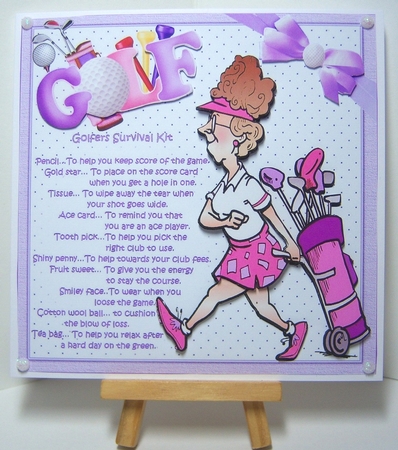 8x8 Millie has a golf survival kit mini kit by Katie Silver