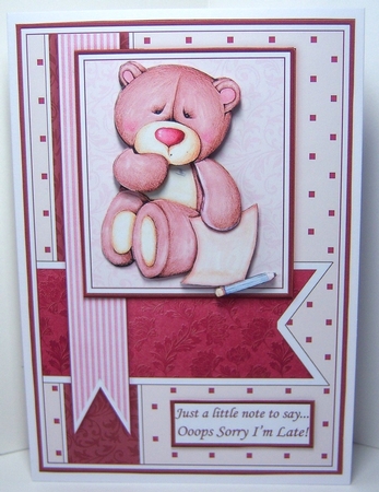 JUST A LITTLE NOTE FROM BEAR A5 Decoupage Kit All Occasions by Katie Silver