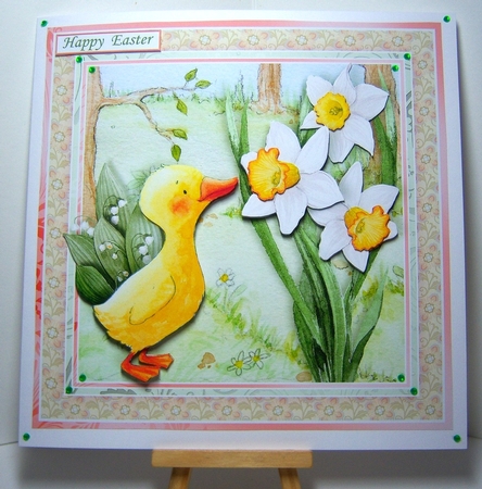 SPRING DUCKLING & DAFFODILS 7.5 Decoupage & Insert Kit Easter etc by Katie Silver