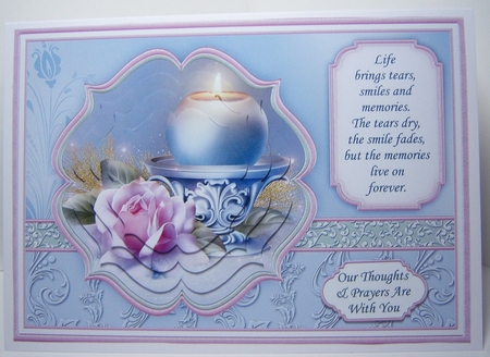 SYMPATHY CANDLE & VERSE A5 Card Topper & Pyramage  by Katie Silver