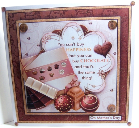 YOU CAN BUY CHOCOLATE Humorous 7.5 Decoupage & Insert Mini Kit by Katie Silver