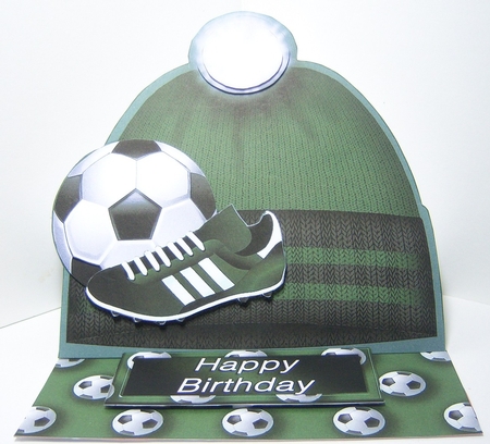 Football Hat Easel Card Mini Kit - Dark Green by Katie Silver