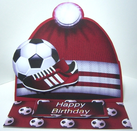 Football Hat Easel Card Mini Kit - Dark Red by Katie Silver