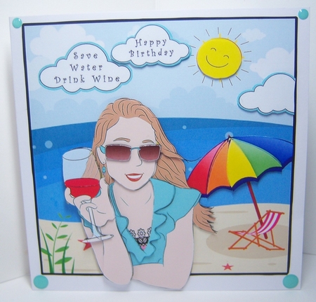 Save Water Drink Wine - Decoupage by Katie Silver