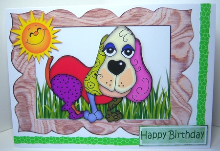Cute Coloured patchwork dog A5 Mini Kit by Katie Silver