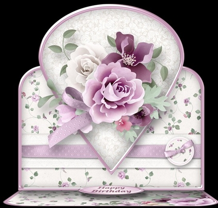 Lilac Posy - Teardrop Pyramid Easel Card Mini Kit by Katie Silver