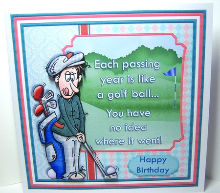 GOLF THE PASSING YEARS 7.5 Decoupage & Insert Kit by Katie Silver