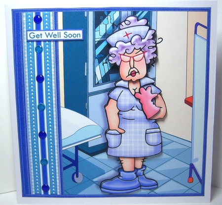 GET WELL DO I LOOK LIKE IM JOKING 7.5 Decoupage & Insert Mini Kit by Katie Silver