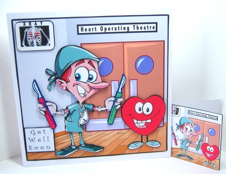 Heart Surgery Get Well Soon or Thank You - Decoupage by Katie Silver