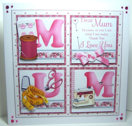 8x8 I love you mum sewing mini kit by Katie Silver