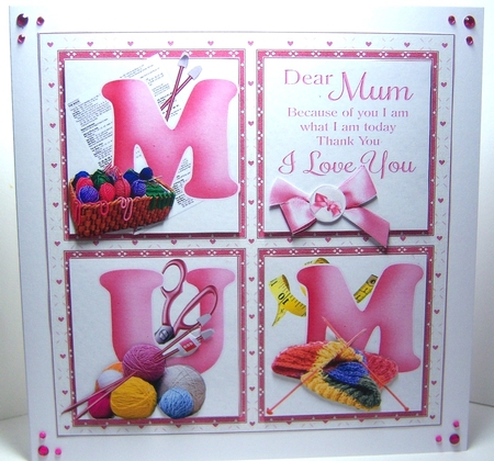 8x8 I love you mum knitting mini kit by Katie Silver