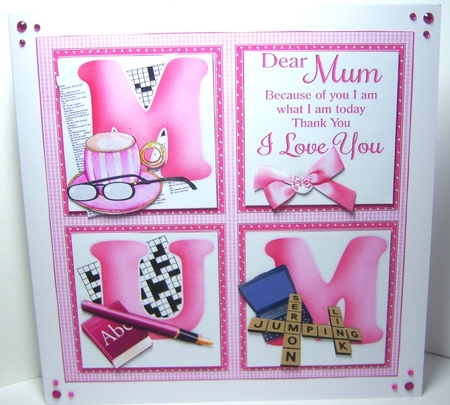 8x8 I love you mum puzzler mini kit by Katie Silver