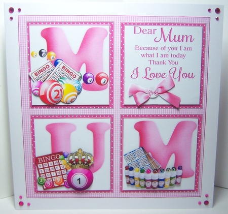 8x8 I love you mum bingo mini kit by Katie Silver