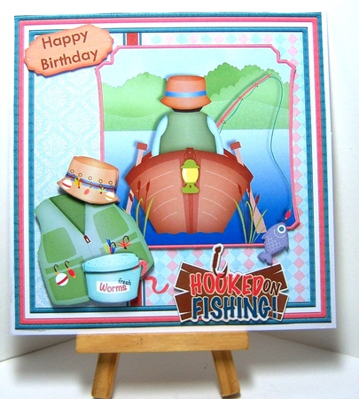 HOOKED ON FISHING 7.5 Decoupage & Insert Kit by Katie Silver