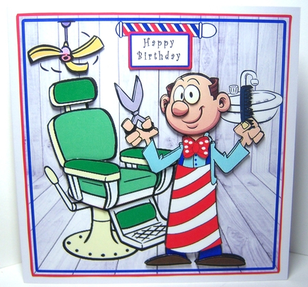 Cheeky Barber - Decoupage by Katie Silver