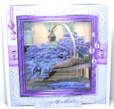 Happy Birthday thank you with love pyramid mini kit with lilac  by Katie Silver