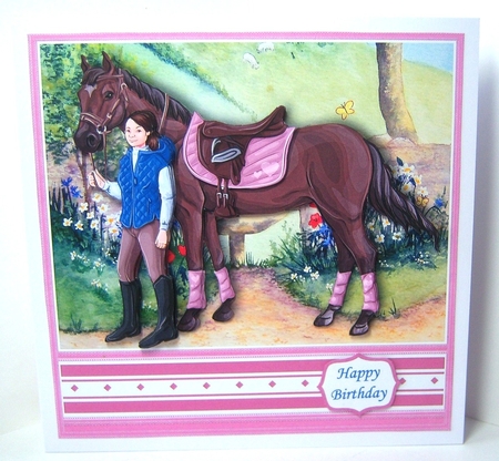 HORSE RIDING 7.5 Decoupage & Insert Mini Kit by Katie Silver