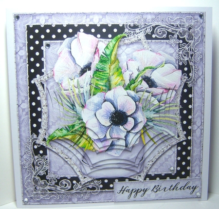 Happy Birthday Polka dot flowers by Katie Silver