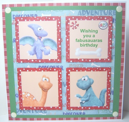 Dinosaur Birthday Quick Layer Card with Ages Mini Kit by Katie Silver