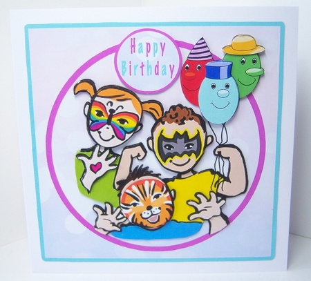 Face Painting Birthday - Decoupage by Katie Silver