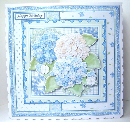 PASTEL HYDRANGEA 7.5 Decoupage & Insert Mini Kit by Katie Silver