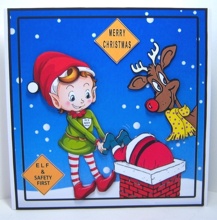 Santas Elf & Safety Officer - Decoupage by Katie Silver