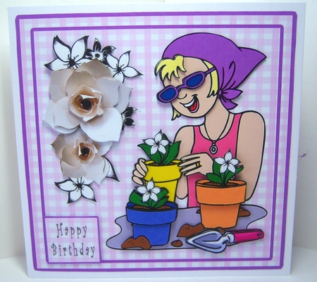 Happy Plant Potter - Decoupage by Katie Silver