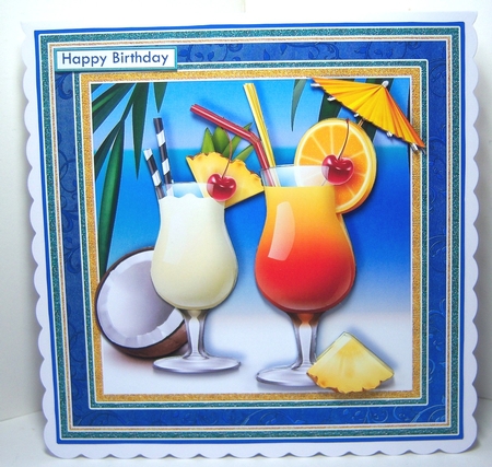 COCKTAIL CHEERS 7.5 Decoupage & Insert Kit All Occasions by Katie Silver