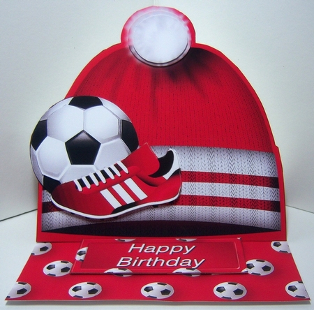 Football Hat Easel Card Mini Kit - Red and White by Katie Silver