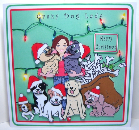Crazy Dog Lady Christmas - Decoupage by Katie Silver