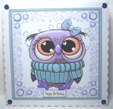 Gorgeous Blue Owl 8x8 by Katie Silver