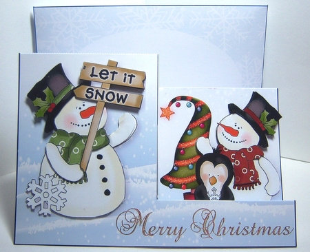 Snowman Side Stepper Card  by Katie Silver