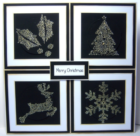 Gold Foil Christmas Quad Frame by Katie Silver
