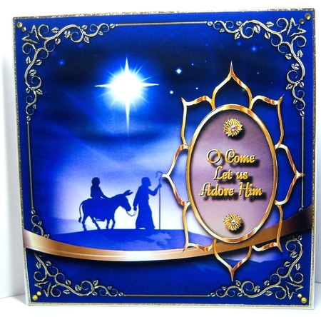 Christmas Thoughts Blue - Nativity by Katie Silver